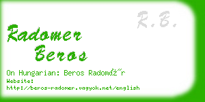 radomer beros business card